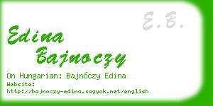 edina bajnoczy business card